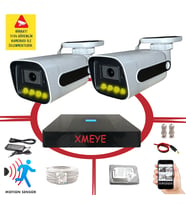Bises 2 Kameralı Hareket Algılayan 5 MP Lens 4 Warm Led Gece Renkli Gösteren Güvenlik Kamerası Seti BS 784W