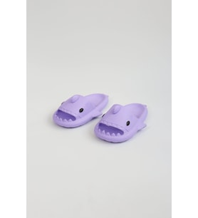 Köpekbalığı Mor Unisex Tam Ortopedik Terlik Shark Slides