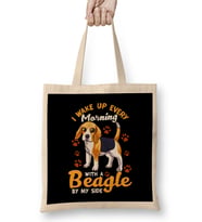 Mom I Wake Up Every Morning With a Beagle By My Side Bez Çanta Uzun Saplı