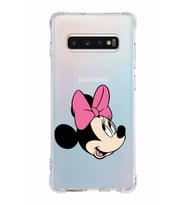 Samsung Galaxy S10 Plus  Köşe Korumalı Antişok Kapak Minnie Mouse Tasarımlı Şeffaf  Kılıf
