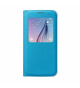 Galaxy S6 ile Uyumlu S View Cover (Tekstil) Mavi EF-CG920BLEGWW