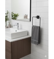 Yapışkanlı Siyah Kare Havluluk Banyo Mutfak Havlu Askılık