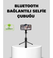Bluetooth Selfie Çubuğu – 360° Dönebilen Başlık, Kablosuz Bağlantı
