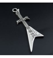 Megadeth Elektro Gitar Kolye Ucu - Antik Gümüş Kaplama - Kod:316