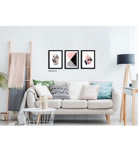 Çerçeveli Doku Efektli Tablo Seti 100x40 cm