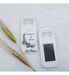 30 Adet Kahverengi Çiçek Baskılı Dikey Açacak Magnet 4,5x10,5 Cm Uv Nikah Şekeri Nişan Hediyeği-