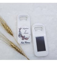 30 Adet Kahverengi Çiçek Baskılı Dikey Açacak Magnet 4,5x10,5 Cm Uv Nikah Şekeri Nişan Hediyeği-