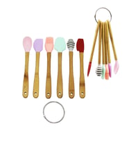 6 PARÇA  MiNİ AHŞAP SAPLI SİLİKON MUTFAK SET GO-53-vice 01639