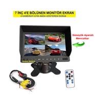 4'e Bölünen 7 Inç  Monitör Ekran (4 Kamerayı Aynı Anda Gösteren Ekran)