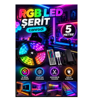 5 Metre 5050 RGB LED Şerit – Kumandalı Renk Değiştiren Dekoratif Aydınlatma