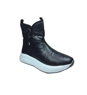 Womenly Style 2002 Kadın Siyah Kar Botu Paraşüt Kumaş Fermuarlı Su Geçirmez