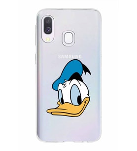 Samsung Galaxy A40  Kapak Donald Duck Tasarımlı Şeffaf Silikon Kılıf