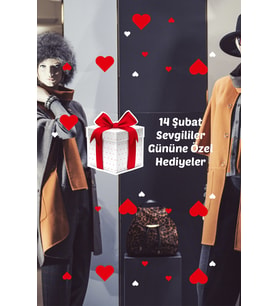 Kalp Kutusu 14 Şubat Sevgililer Gününe Özel Sürpriz Hediyeler Vitrin Dükkan Cam Stickerı 70cm