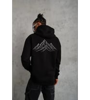 Erkek Nihilist Penguen Özel Tasarım Oversize Kapüşonlu Sweatshirt - Siyah