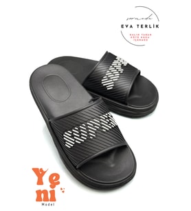Sermoda Süper Eva Erkek Terliği Plaj Lavabo Erkek Terlik Hafif Terlik Siyah Beyaz (Siyah Beyaz)