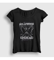 Presmono Kadın Siyah La Hollywood Undead T-Shirt 149820tt