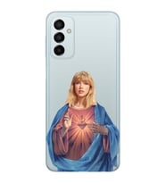 Samsung Galaxy M14 Uyumlu Taylor Swift Desenli Şeffaf Telefon Kılıfı