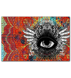 Cakapuzzle Göz ve Sürreal Objeler Kompozisyon  Puzzle Yapboz MDF (Ahşap) (120 Parça)