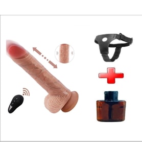 LilituShop Belden Bağlamalı USB Manyetik Şarjlı 20 cm İleri Geri Hareketli Titreşimli Dildo
