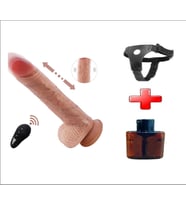LilituShop Belden Bağlamalı USB Manyetik Şarjlı 20 cm İleri Geri Hareketli Titreşimli Dildo
