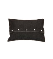 Dekoratif Kırlent Kılıfı %100 Pamuk Lacivert Düğmeli 25 x 40 Cm