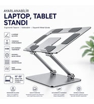 Schitec Metal Ayarlanabilir Laptop,Tablet,Macbook,Matebook Yükseltici Katlanabilir Stand Tutucu Gri