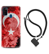Samsung M21 M22 M23 M30 M31S M32 Kılıf Boyun Askılı Silikon Şanlı Türk Bayrağı 3 1395