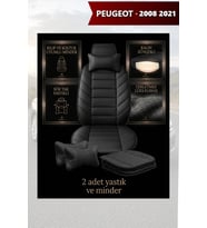 peugeot 2008 2021 Koltuk ve Kılıf uyumlu Lüks Yastık Siyah Minder 2 Minder 2 Yastık