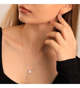 925 Ayar Gümüş Sarmaşık Kolye Küpe Set