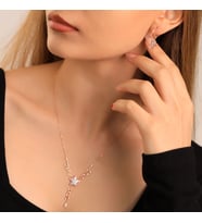 925 Ayar Gümüş Sarmaşık Kolye Küpe Set