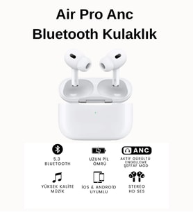 Air Pro ANC Gürültü Engelleyici Kablosuz Kulaklık iOS Android Cihazlarla Uyumlu