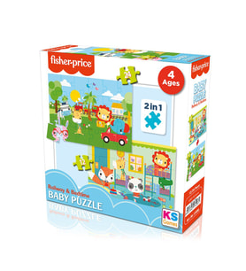 13406 KS Fisher-Price Baby Puzzle - Railway & Bedtime / 12+24 Parça Puzzle / +4 yaş
