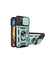 Iphone 16 Kılıf Pars Lens Yüzüklü Silikon - Yeşil