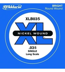 D'Addario XLB035 XL Nickel Wound Bas Gitar Tek Teli - 0.035 İnç (Aksesuar)  Dünya Standardı XL Serisi, Pürüzsüz Hissiyat, Dengeli Tansiyon ve Her Müzik Türüne Uygun Berrak Ses