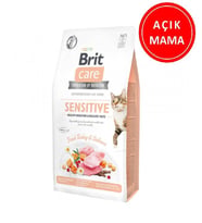 Brit Care Hypoallergenic Sensitive Hindi ve Somon Etli Hassas Tahılsız Kedi Maması 1 kg AÇIK