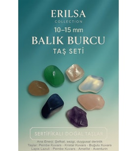 Sertifikalı Balık Burcu Doğal Taş Kütle Seti 10-15 mm - Şefkat ve Sezgi Enerjisini Güçlendirir (Çok Renkli)