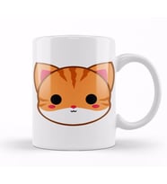 Cute Ginger Cat Kupa Bardak Porselen