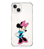 Apple iPhone 14 Uyumlu Köşe Korumalı Antişok Kapak  Minnie Mouse Tasarımlı Şeffaf  Kılıf
