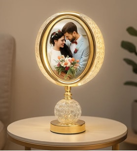BK Gift Kişiye Özel Fotoğraflı Kristal Ledli Masa Lambası, Ev Hediyesi, Ofis Hediyesi, Sevgiliye Hediye