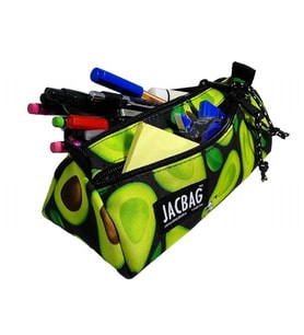 Jacbag Dual Prime İki Bölmeli Üçgen Avokado Yeşil Kız Çocuk/Kadın Kalem Çantası (Çok Renkli)