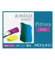 Fabriano Pittura Akrilik & Yağlıboya Blok 400 gr. 30x40 cm. 10 yp. Asitsiz Soğık Basım 