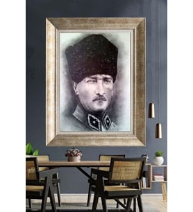 Gümüş Çerçeveli Atatürk Tablo ds154