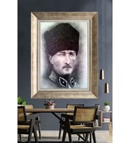 Gümüş Çerçeveli Atatürk Tablo ds154