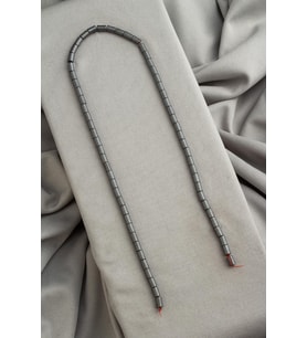 Hematit Doğal Taş Mat Gri Silindir Kesim 4x6mm Dizi