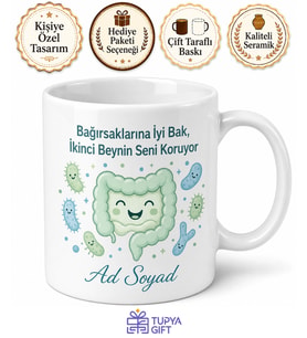 Bağırsak Dostu Probiyotik Kefir İkinci Beyin Sağlığı Hatırlatıcı Kupa Bardak Hediye
