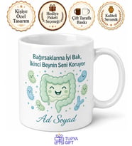 Bağırsak Dostu Probiyotik Kefir İkinci Beyin Sağlığı Hatırlatıcı Kupa Bardak Hediye