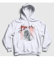 Presmono Unisex Beyaz Lover Taylor Swift Kapüşonlu Sweatshirt 311947tt