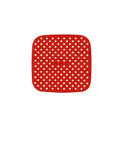 River World 21,5 cm'lik Kırmızı Renkte Isıya Dayanabilen ve Yıkanabilen Kare Silikon Airfryer ve Fırın Matı