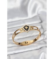 316L Çelik Gold Renk Kutup Yıldızı Kelepçe Bileklik 5886 - SSSSSS9470-6507