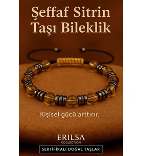 Sertifikalı Şeffaf Bal Sitrin Taşı Bileklik 8x8 mm – Kişisel Güç ve Bereket Taşı (Çok Renkli)
